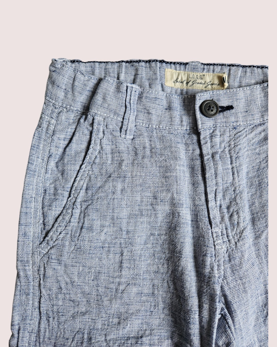H&M linen blend trousers with roll cuff detailing Size 4/5