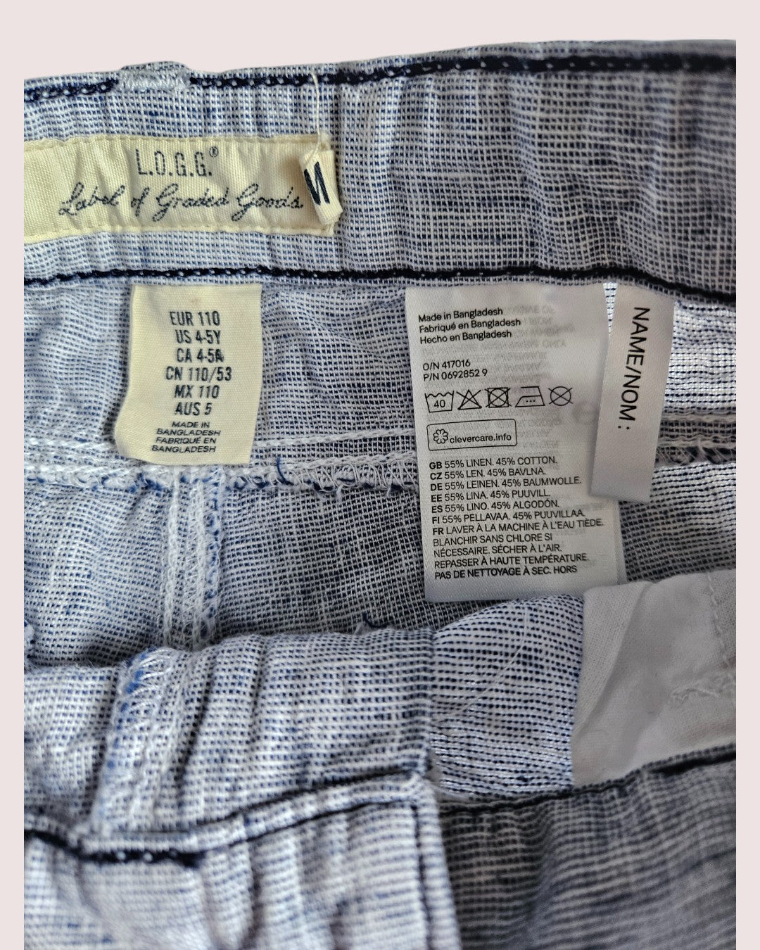 H&M linen blend trousers with roll cuff detailing Size 4/5
