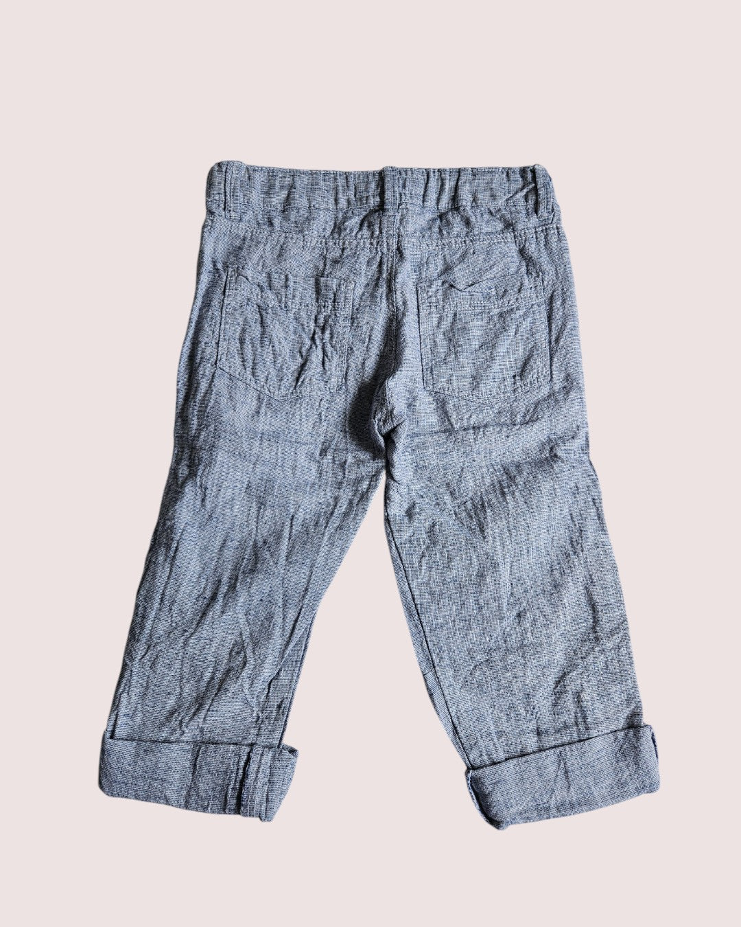 H&M linen blend trousers with roll cuff detailing Size 4/5