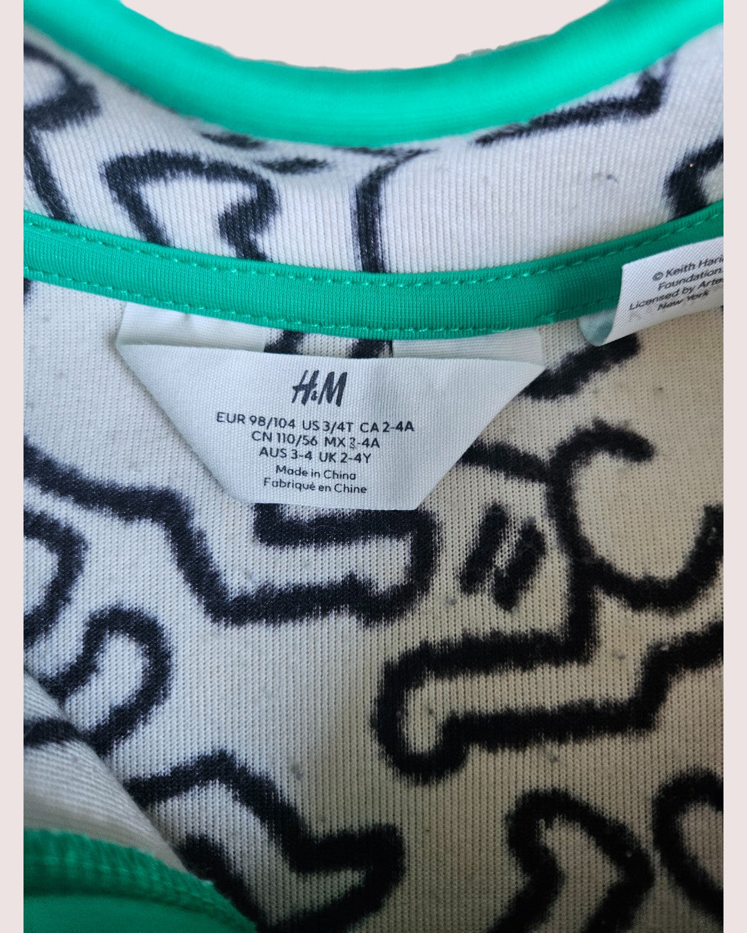 H&M x Keith Haring zip fleece 2-4Y