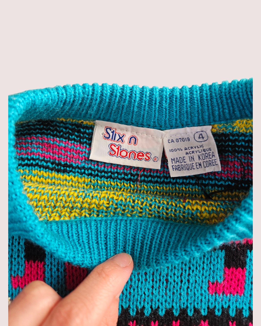 Vintage Stix and Stones acrylic knit Tagged 4