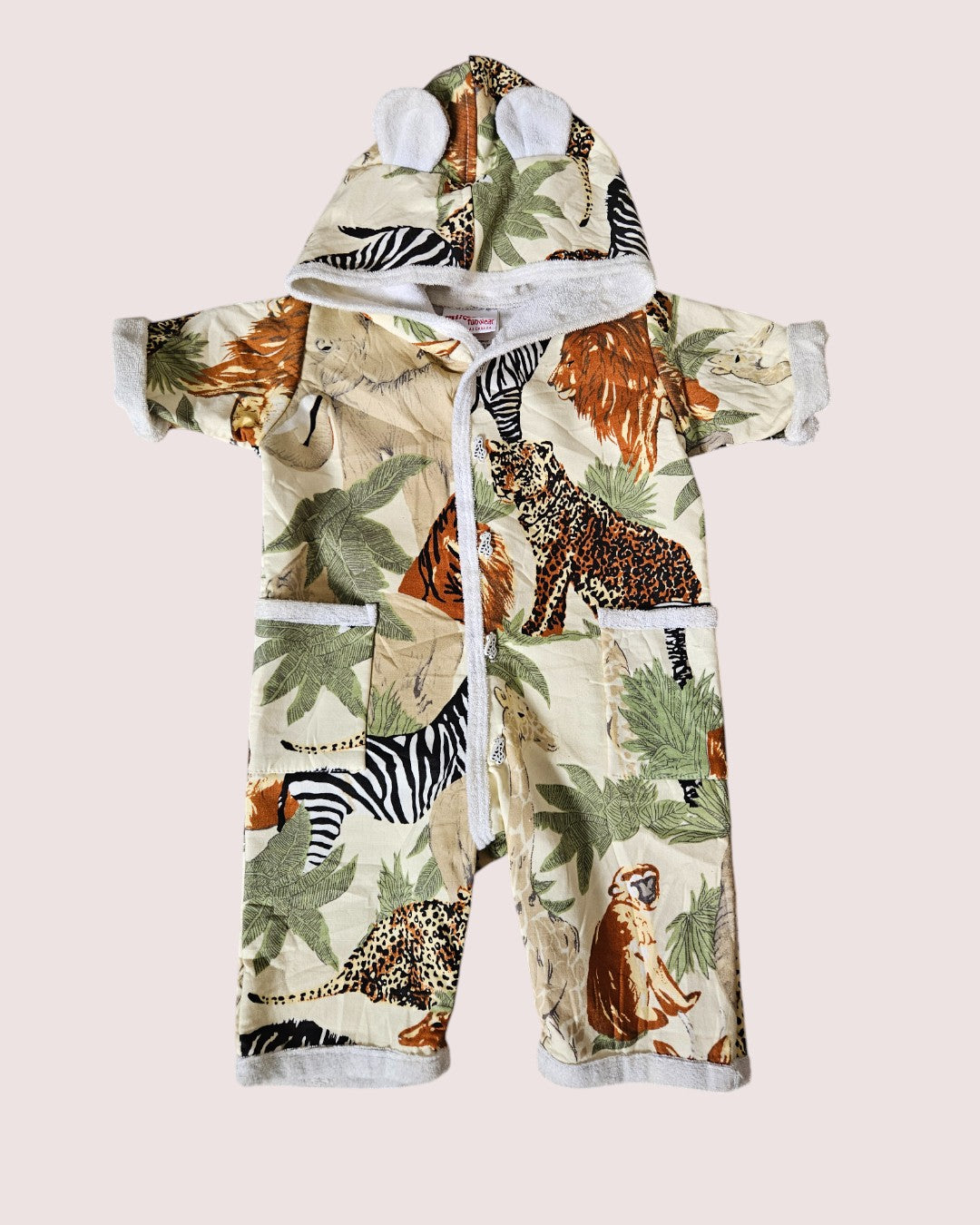 Vintage Milton Funwear safari print terry cover up 9m