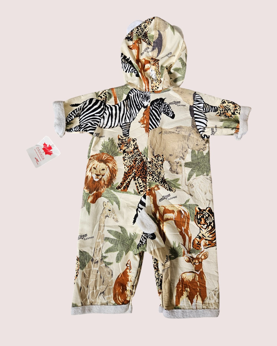 Vintage Milton Funwear safari print terry cover up 9m