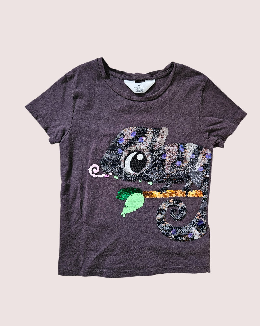 H&M flip sequin chameleon top 6-8y
