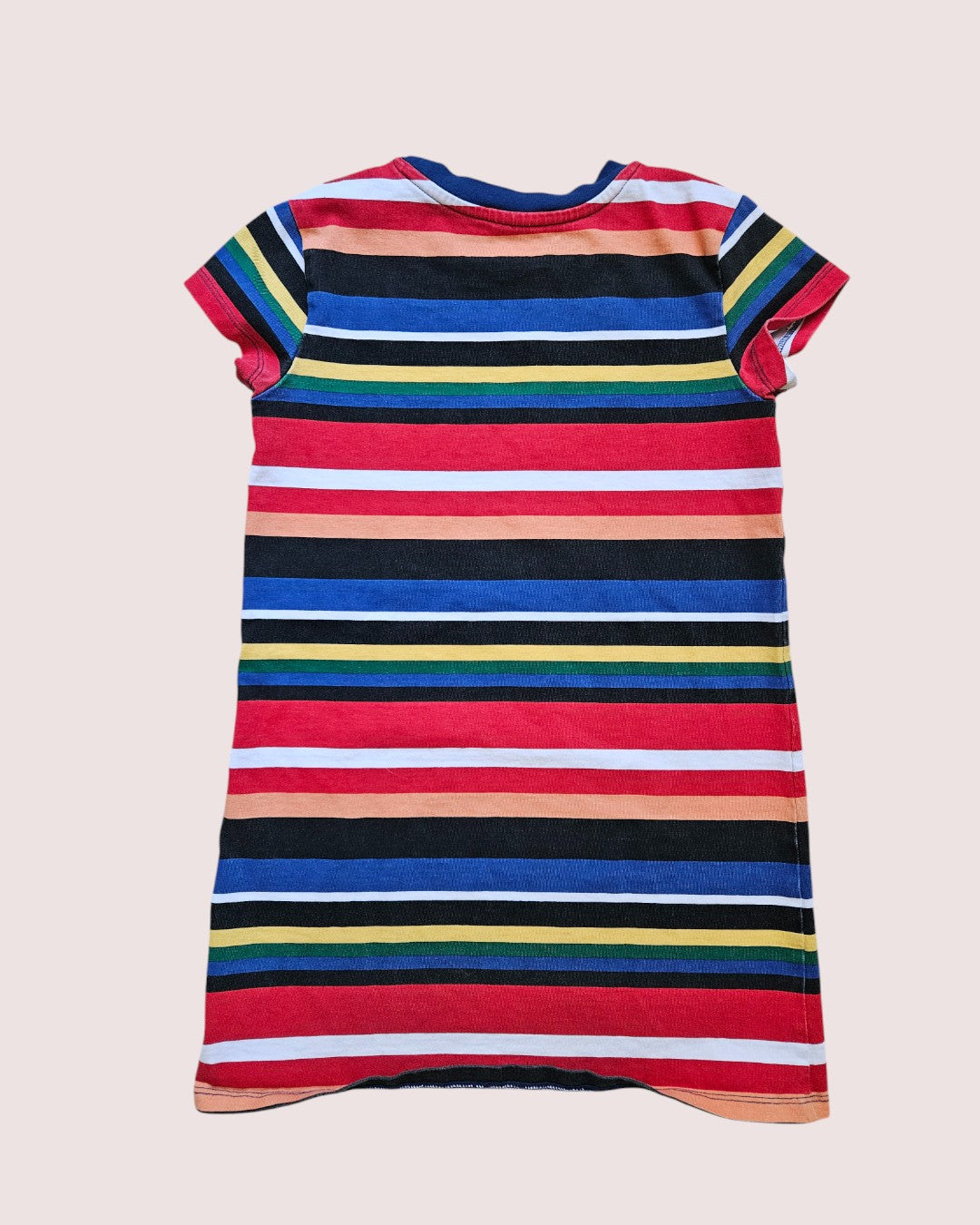 Colourful striped t-shirt dress Youth S, size 7