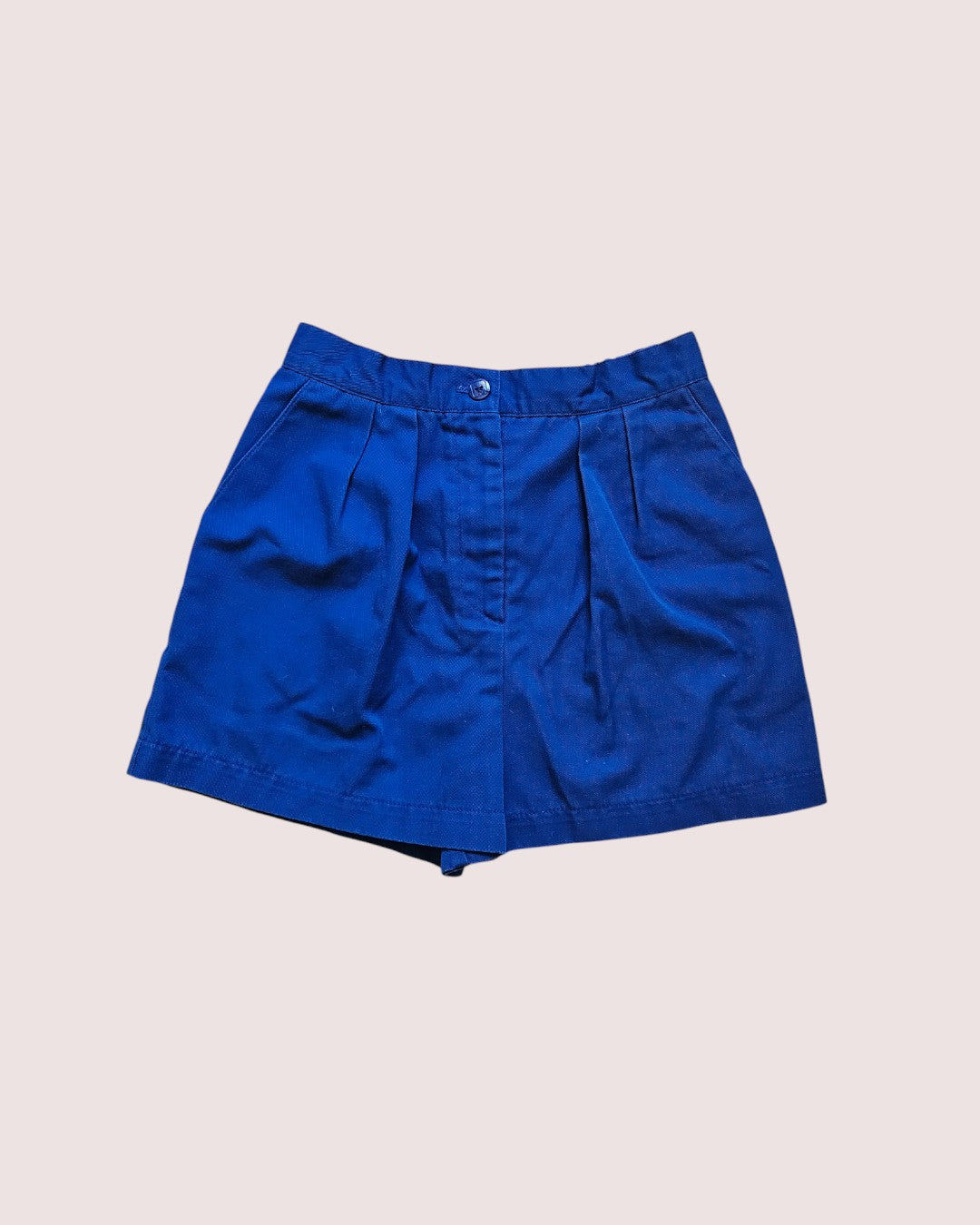 Vintage Alfred Sung Girl Guides of Canada royal blue pleat front shorts approx 7-10Y
