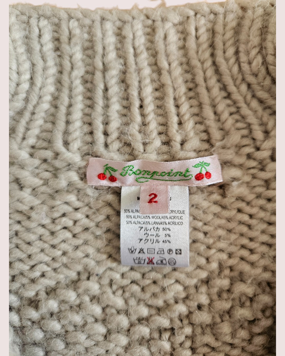 Alpaca and wool blend knit 3-4T