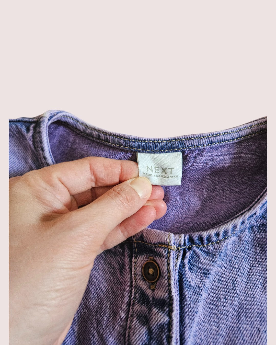 Purple acid wash jean dress 2-3T