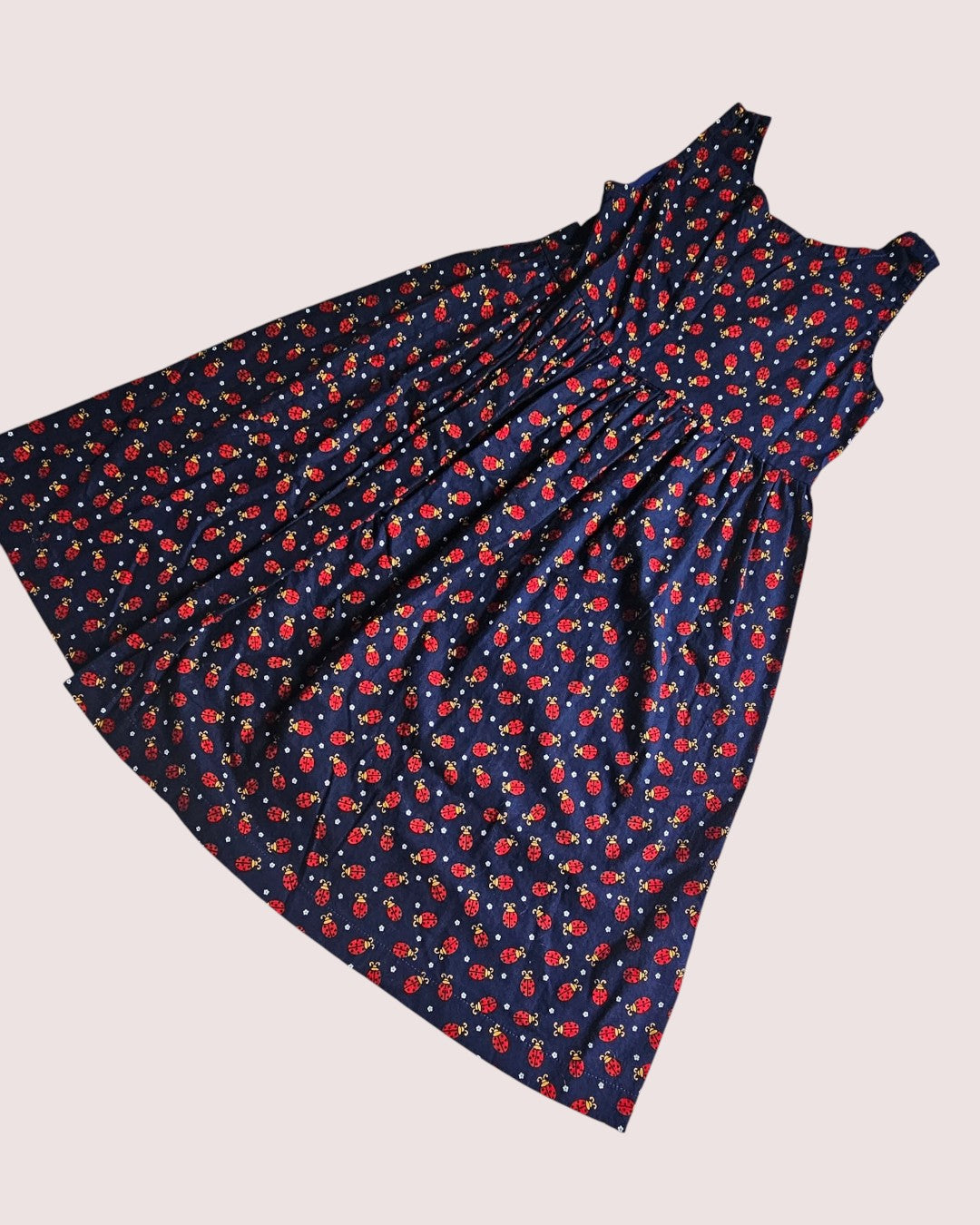 Handmade ladybug dress, approx 8Y
