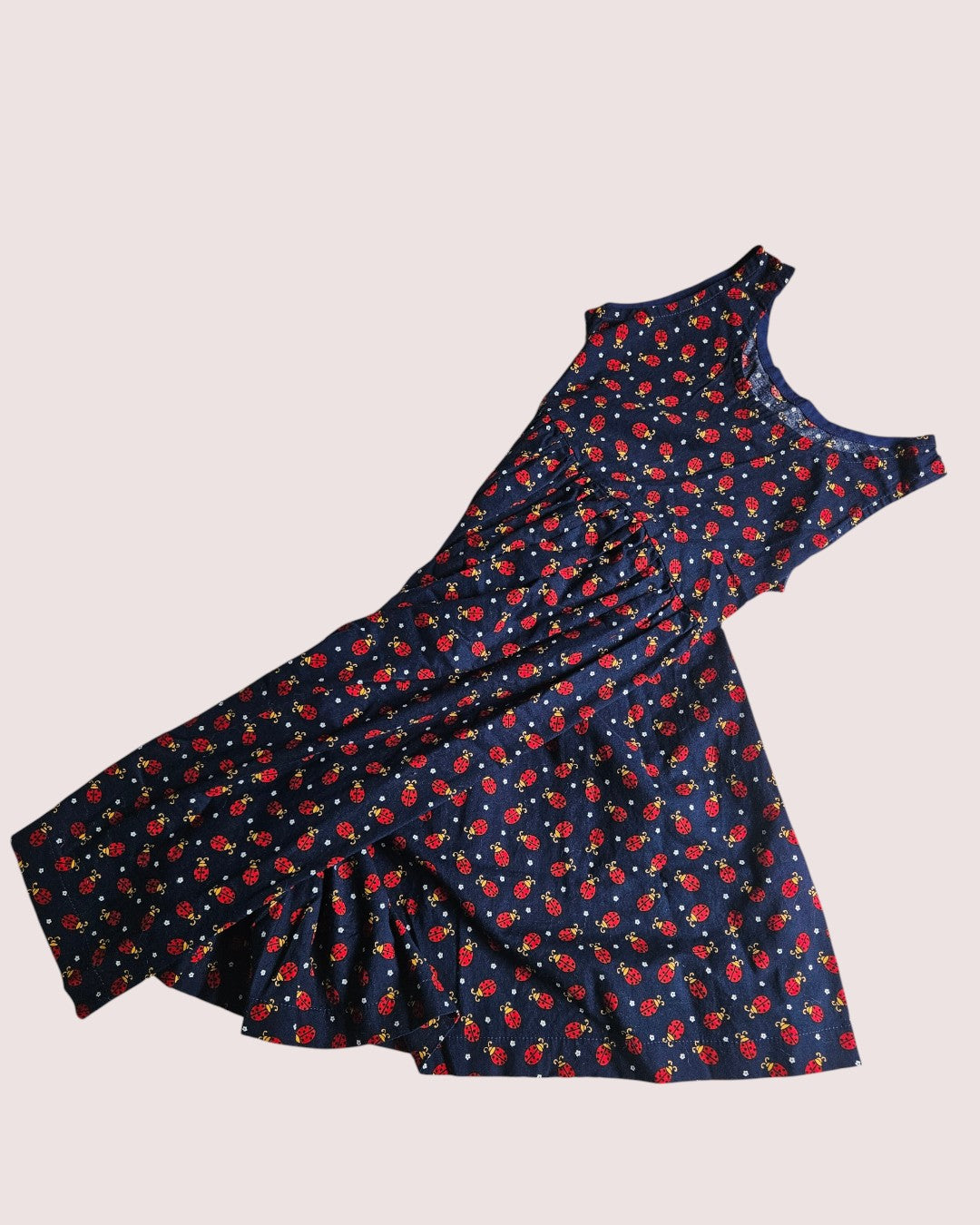 Handmade ladybug dress, approx 8Y