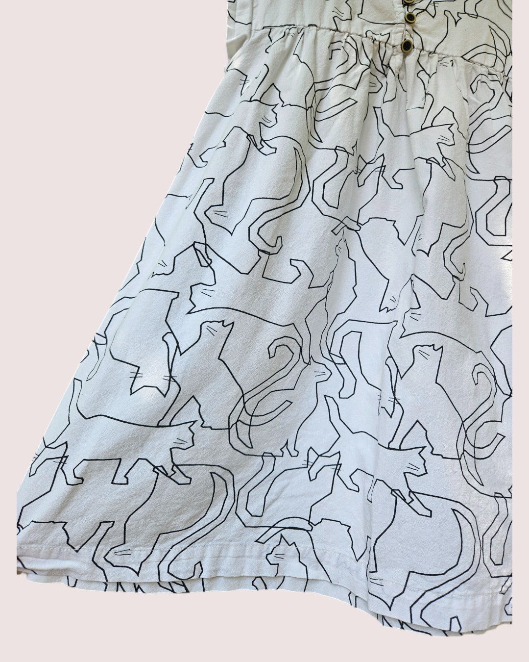 Modern cat print dress Size 8-10y