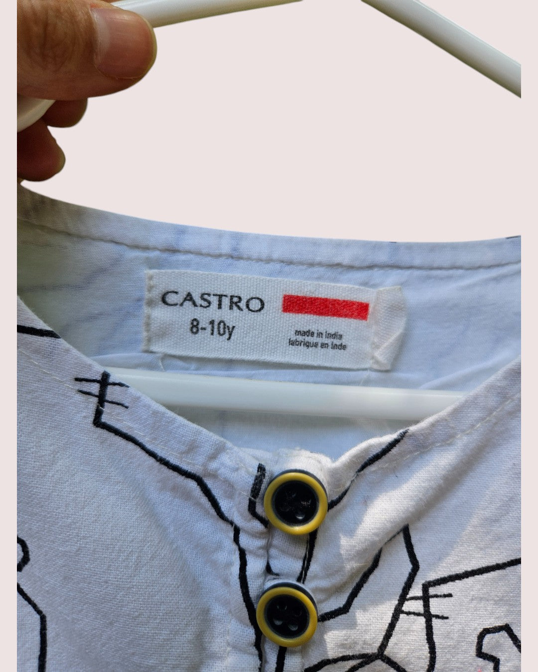 Modern cat print dress Size 8-10y