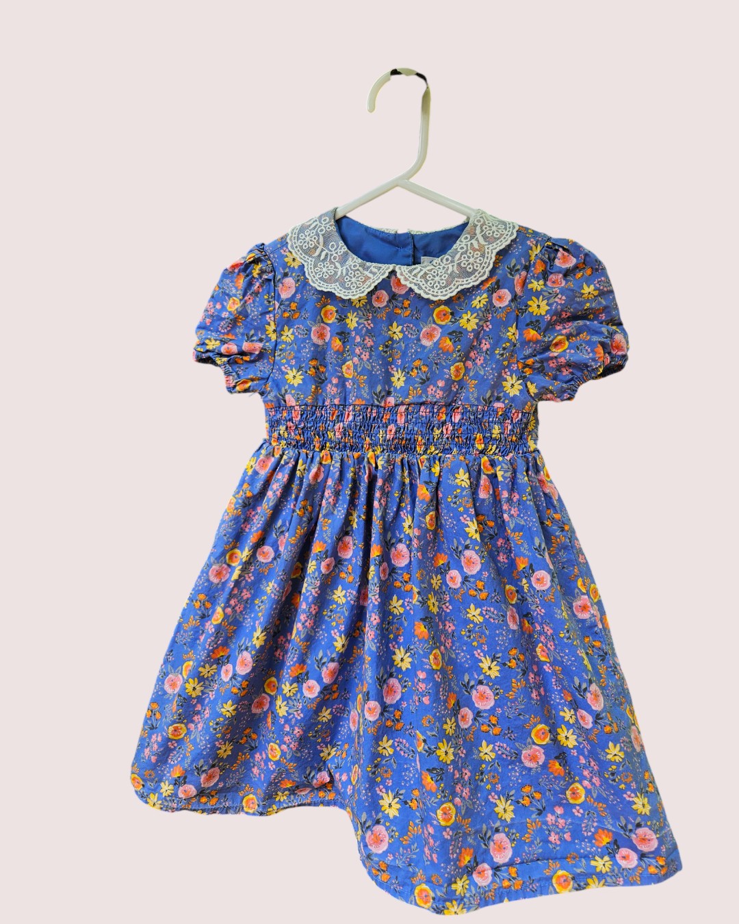 Floral dress with petticoat and lace bib Size 2-3 Blue Bear Vintage and Thrift Floral dress with petticoat and lace bib Size 2-3 Blue Bear Vintage and Thrift