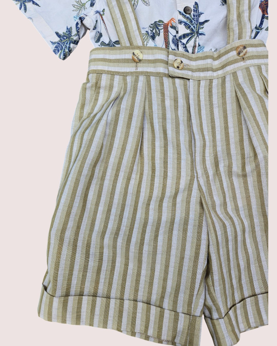 Vintage Herman pleated suspender shorts