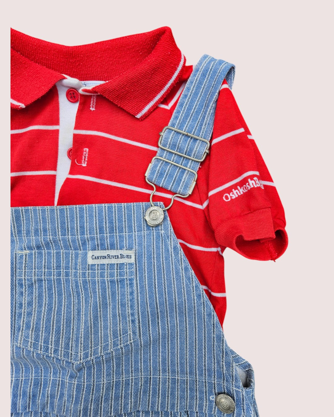 Vintage striped shortalls Tagged S/4T