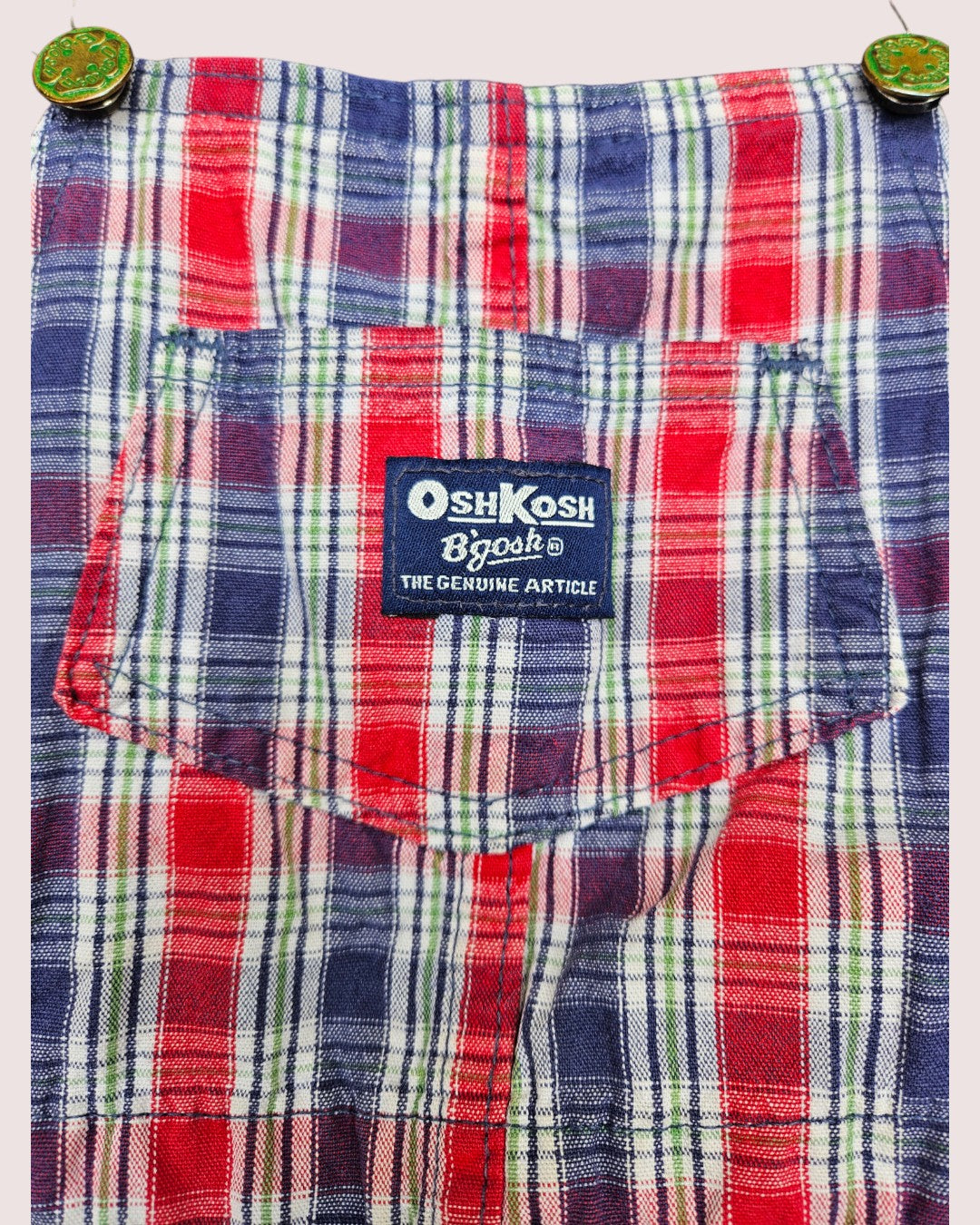 Vintage Oshkosh plaid shortalls Tagged 5