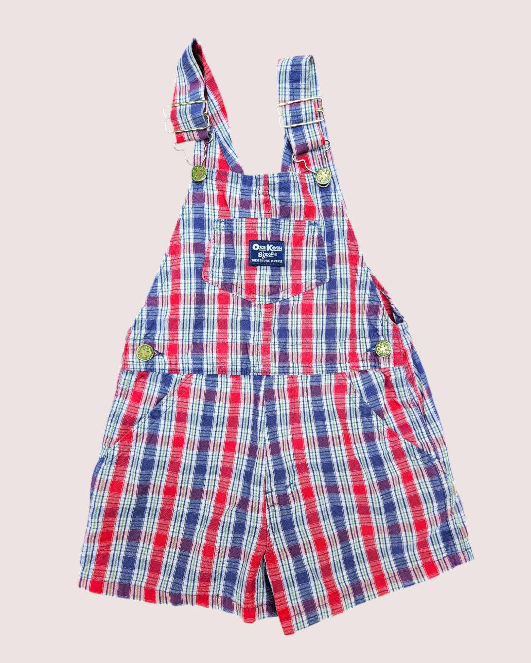 Vintage Oshkosh plaid shortalls Tagged 5