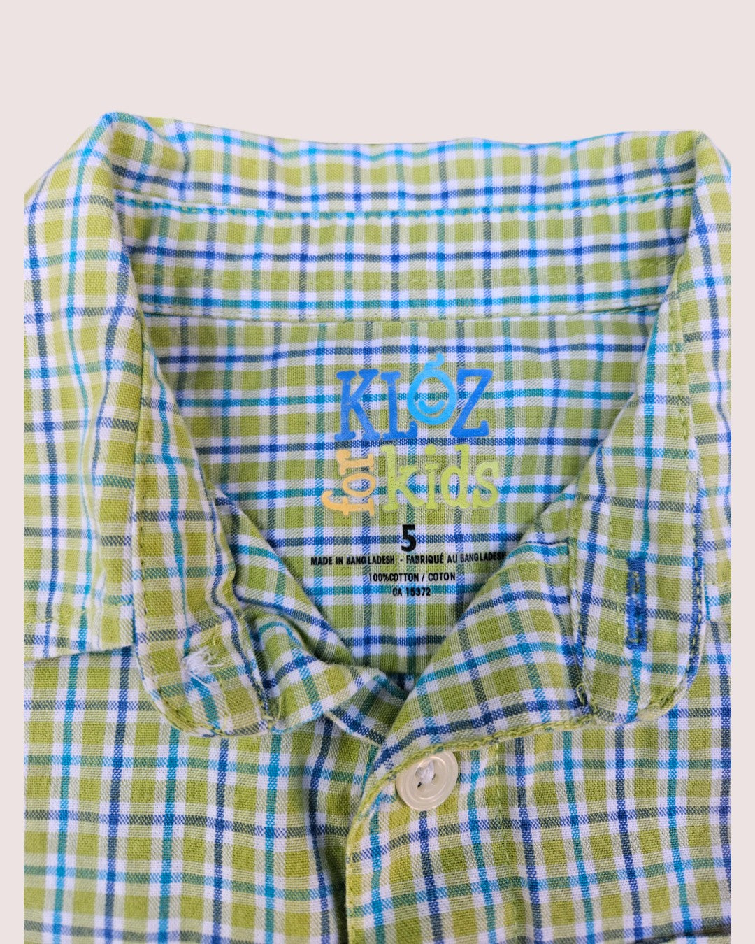 Kloz for Kids plaid short sleeve button up shirt 5T
