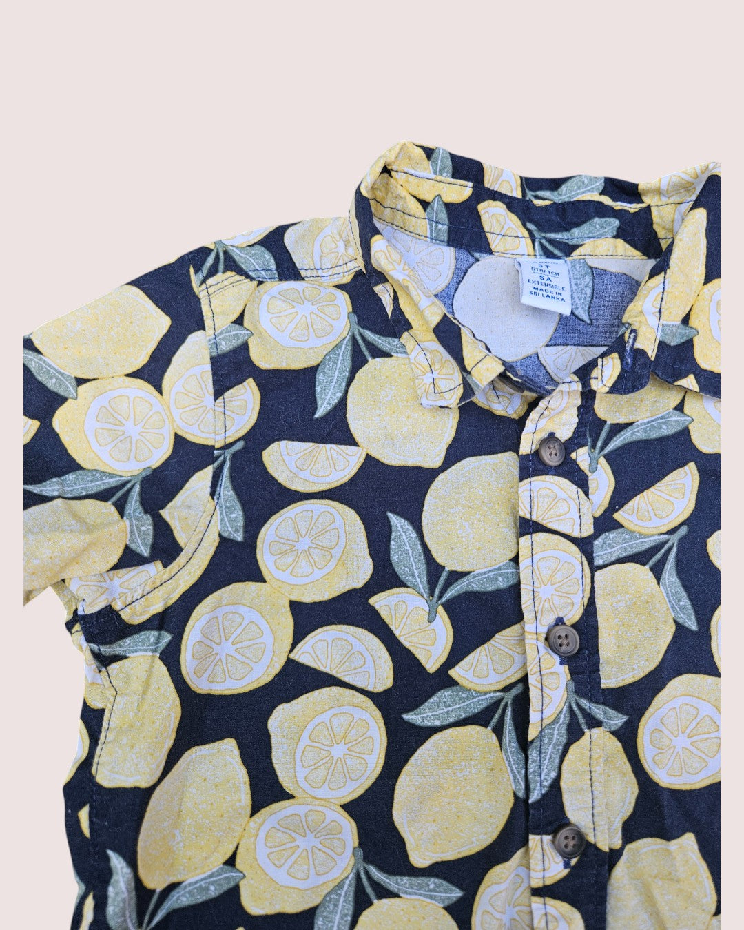 Old Navy lemon print short sleeve button up shirt 5T
