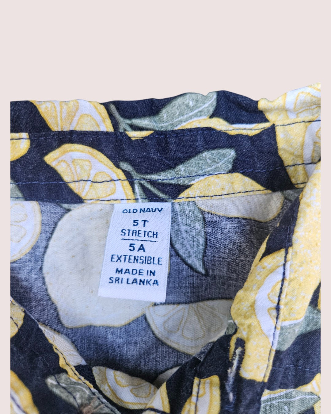 Old Navy lemon print short sleeve button up shirt 5T