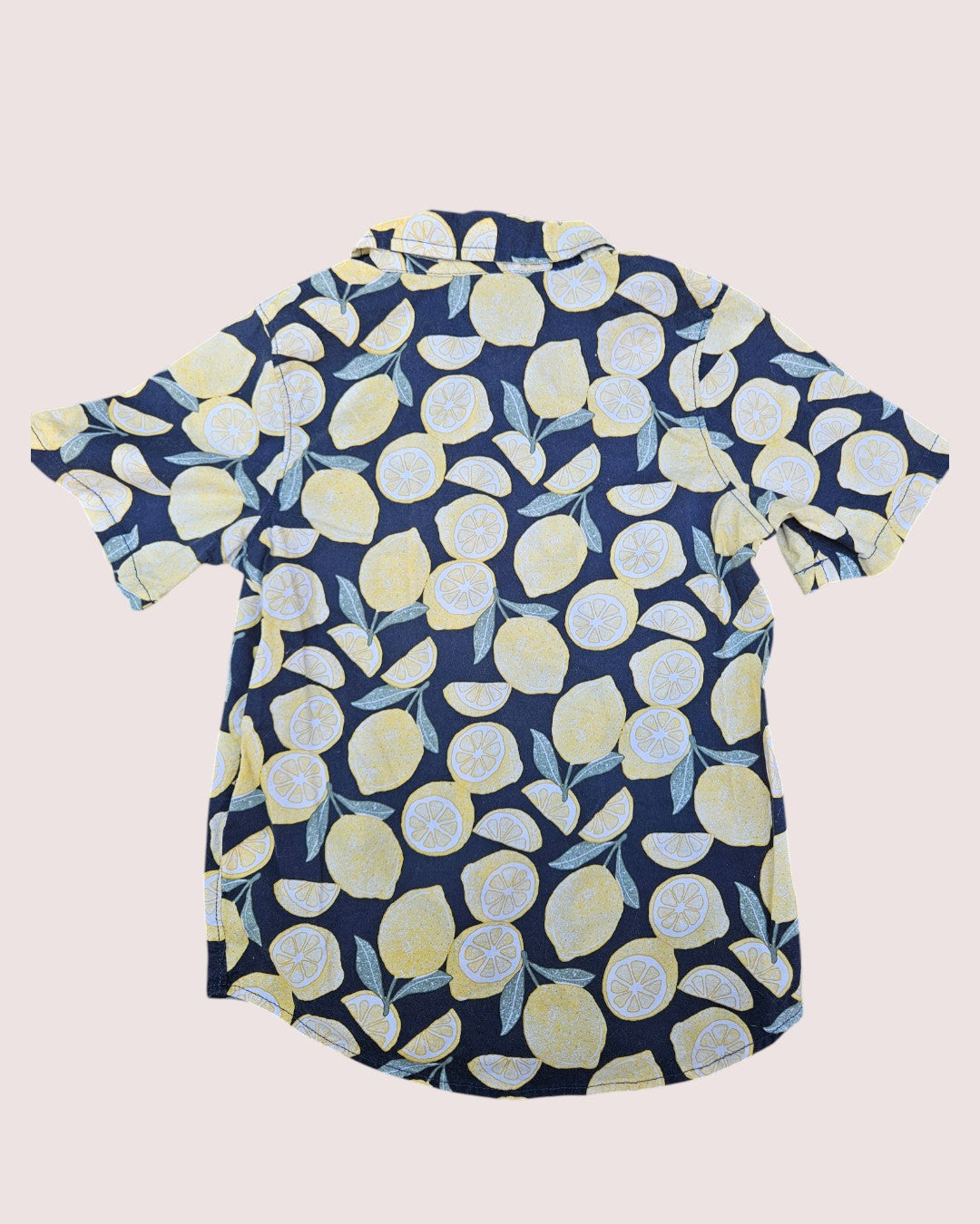 Old Navy lemon print short sleeve button up shirt 5T