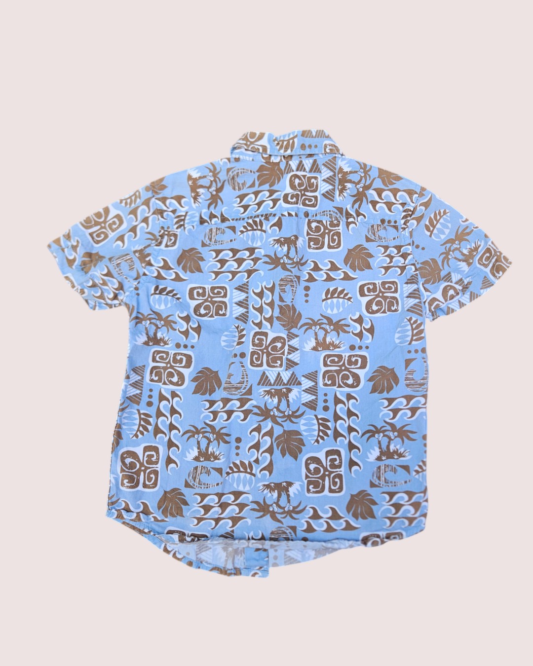 Retro tropical print short sleeve button up 5T