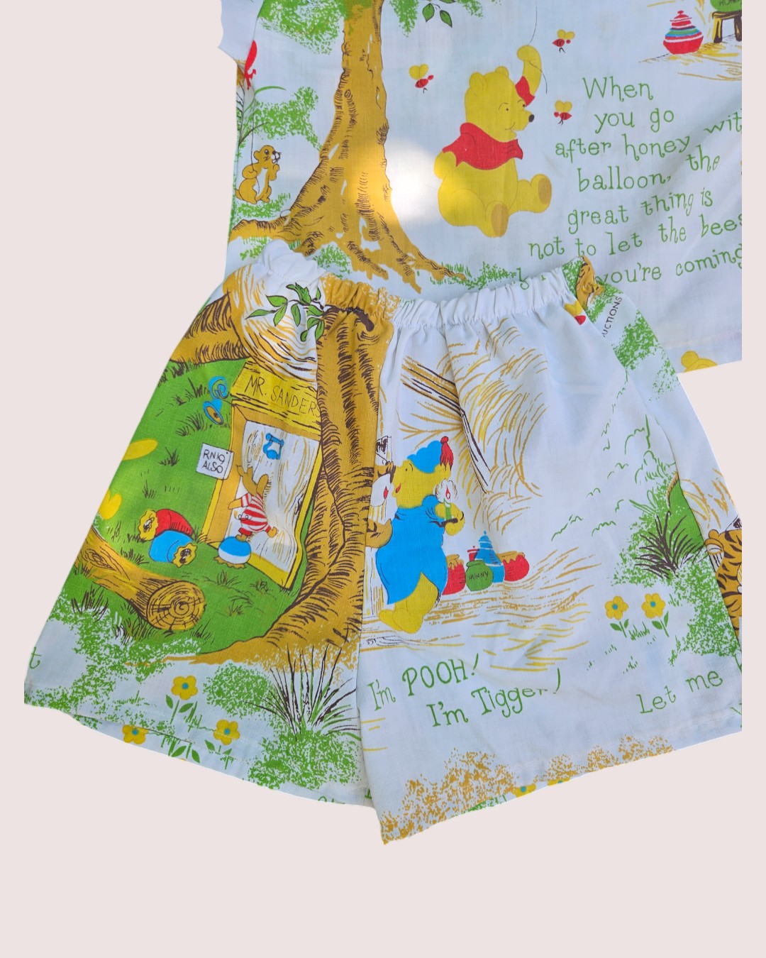 Handmade Winnie the Pooh set from vintage fabric