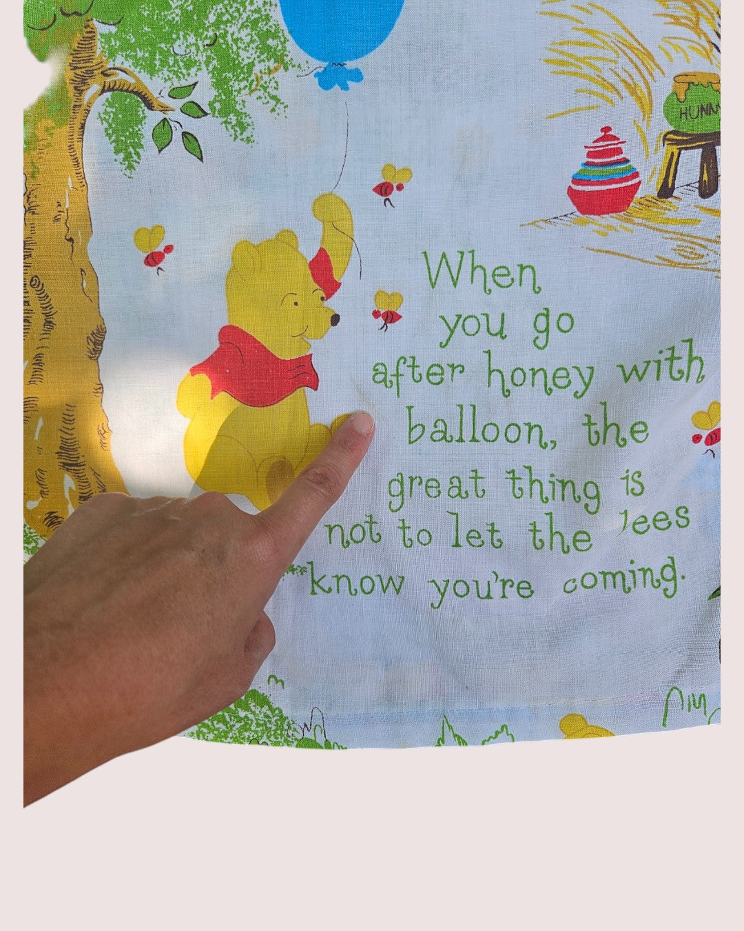 Handmade Winnie the Pooh set from vintage fabric