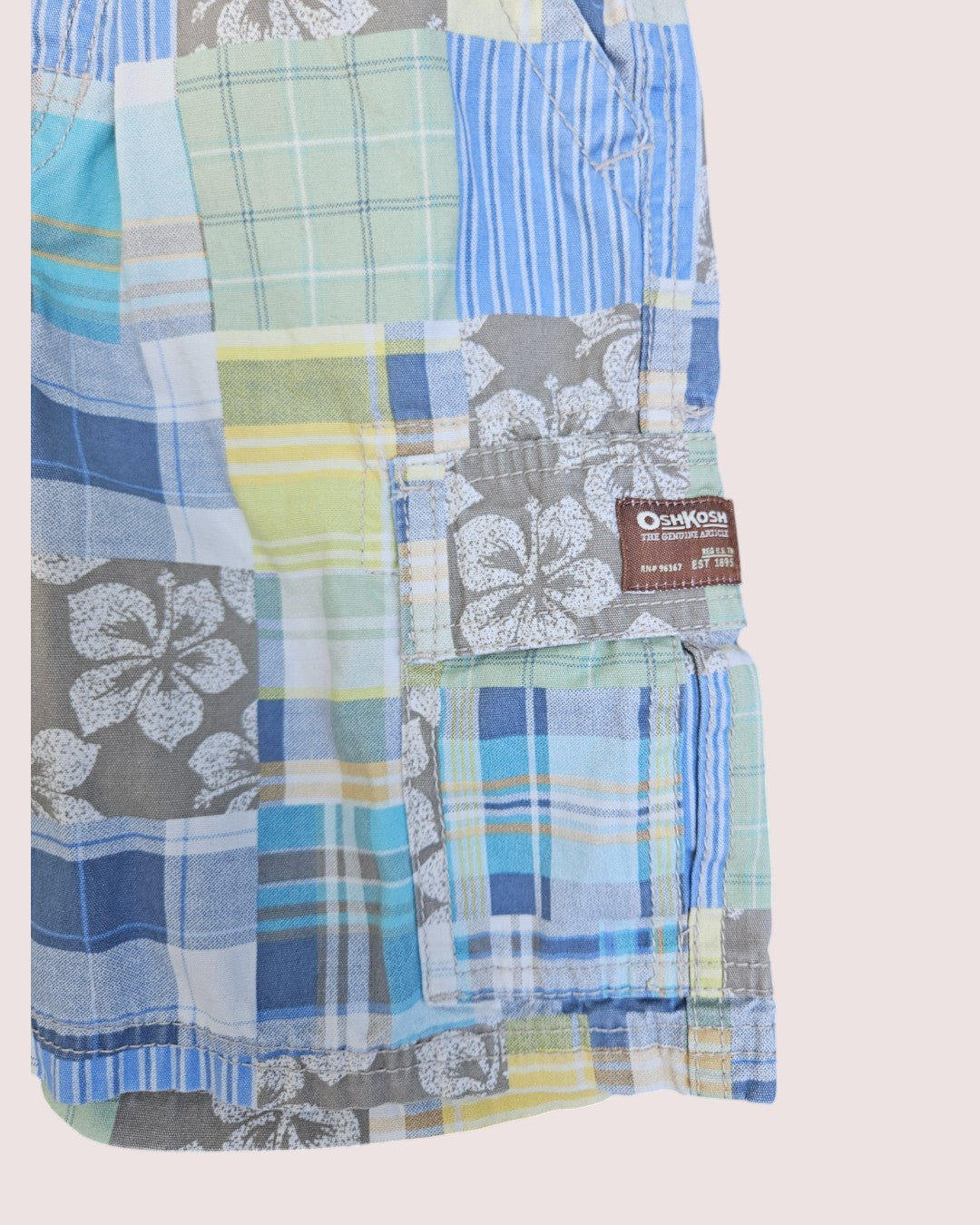 Oshkosh tropical patchwork shorts 4T