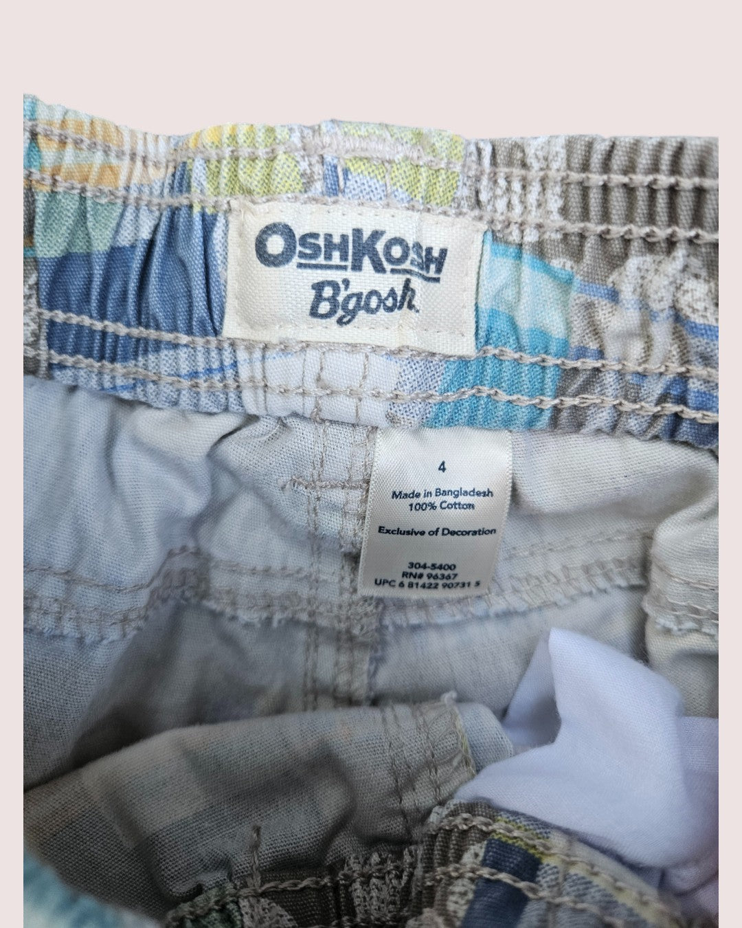 Oshkosh tropical patchwork shorts 4T