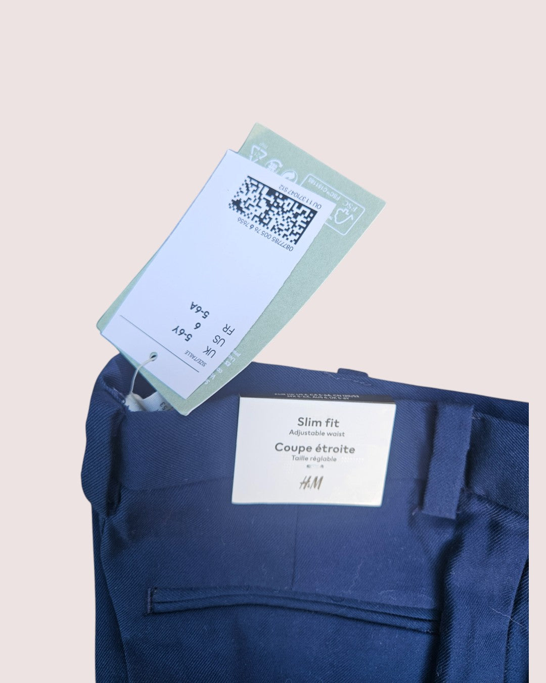 H&M navy trousers 5-6Y NWT
