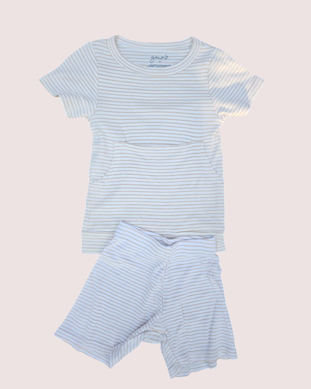 Goumi Kids striped lounge set shorts and tee 4T