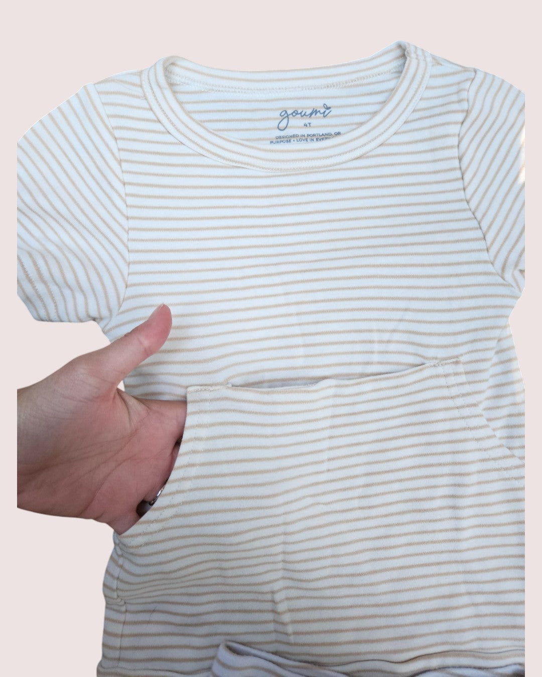 Goumi Kids striped lounge set shorts and tee 4T