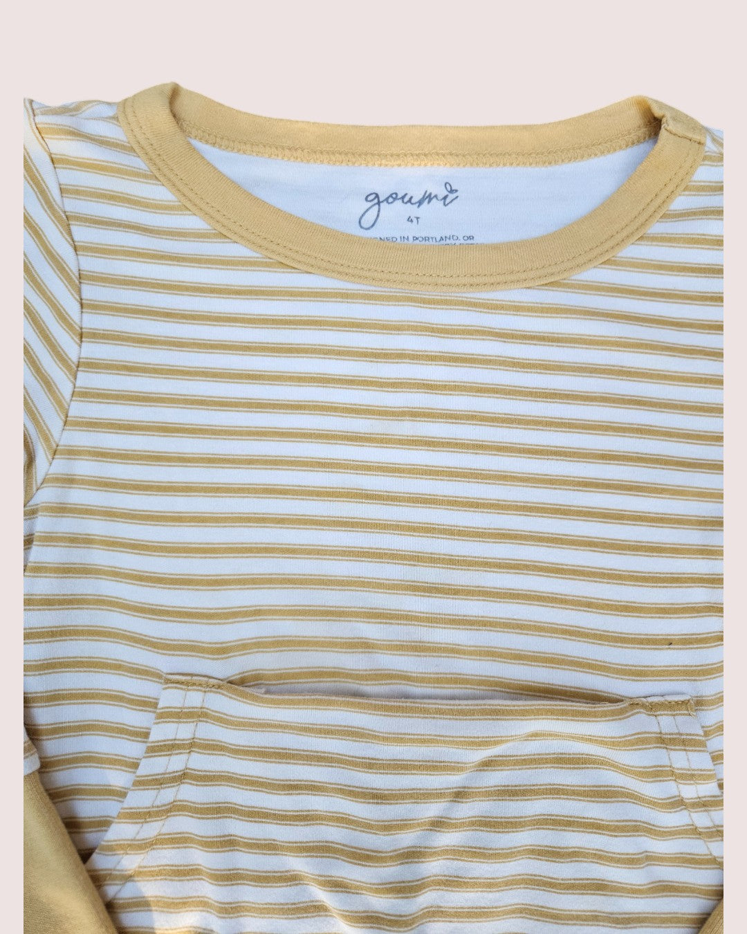 Goumi Kids lounge set pants and long sleeve 4T -yellow stripes