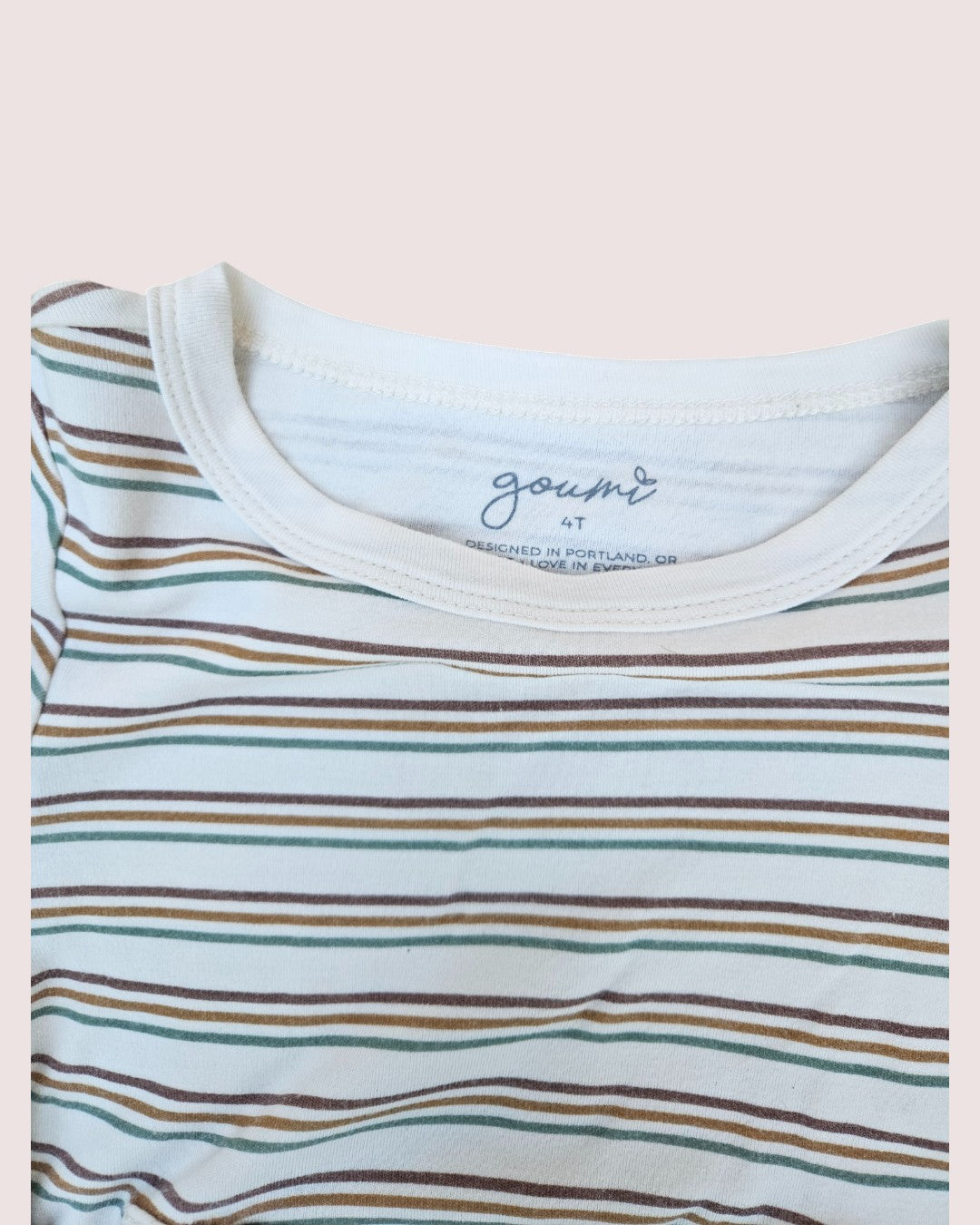 Goumi Kids lounge set pants and long sleeve 4T -colourful stripes