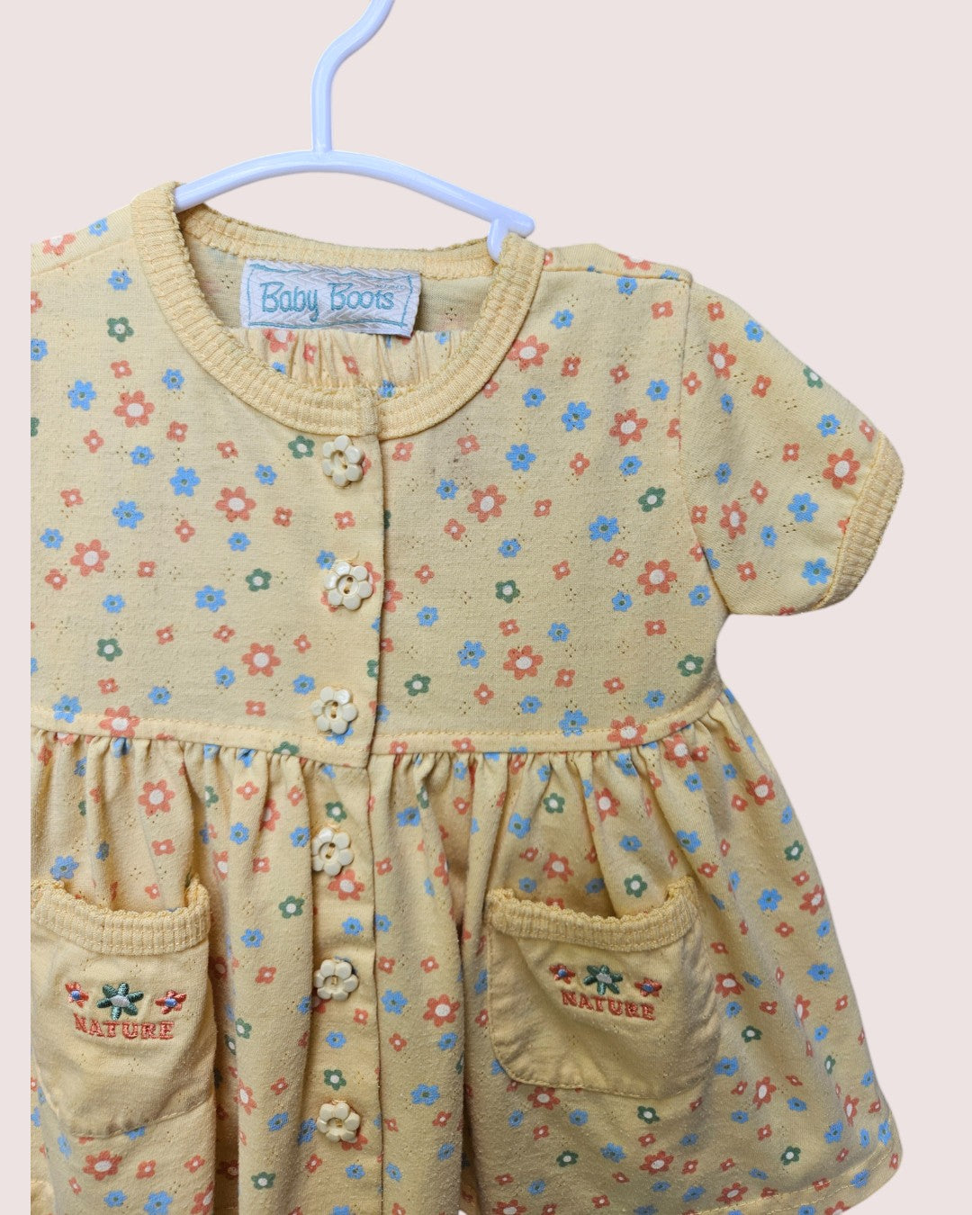 Vintage baby boots dress and bloomers set 9-12m