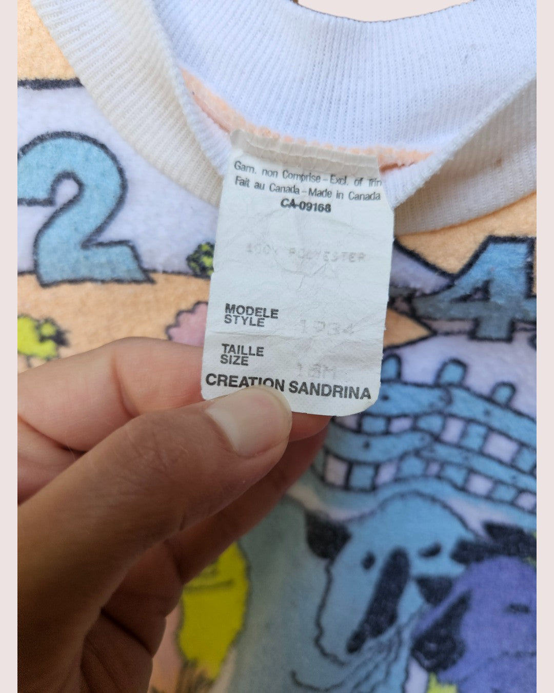 Vintage flannel crewneck with sheep print 18M