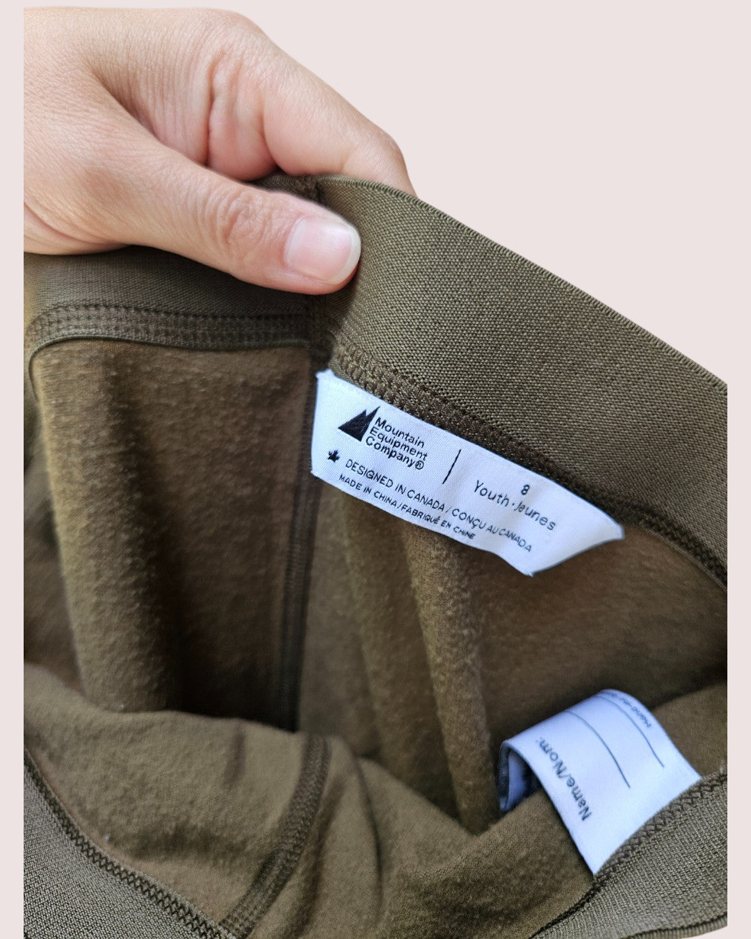 MEC merino wool blend base layer set -olive green 8-10Y