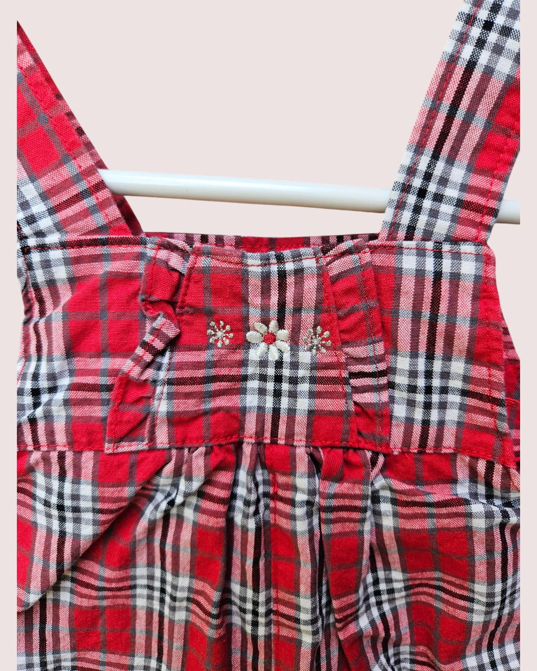 Plaid overalls 6-9M