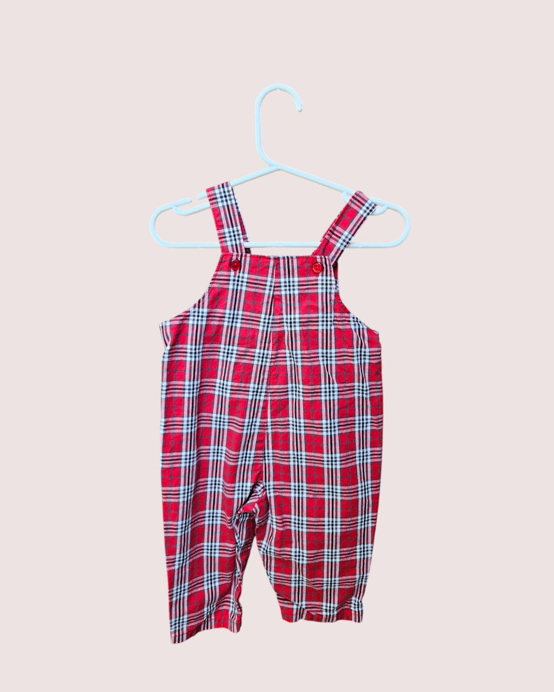 Plaid overalls 6-9M