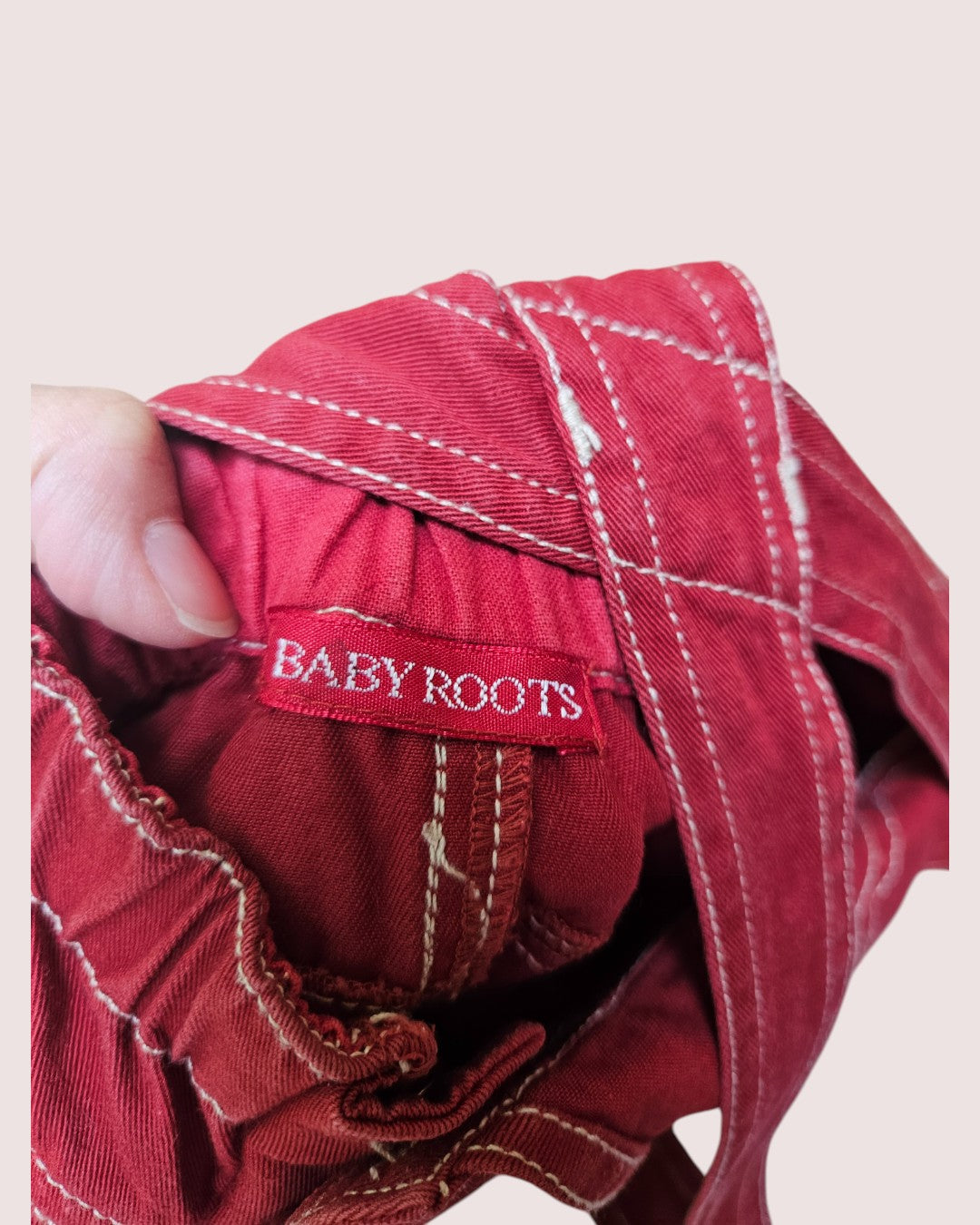Vintage Baby Roots floral embroidery overalls 18-24M