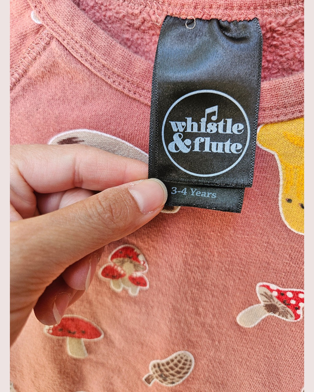 Whistle and Flute mushrooms crewneck Size 3-4
