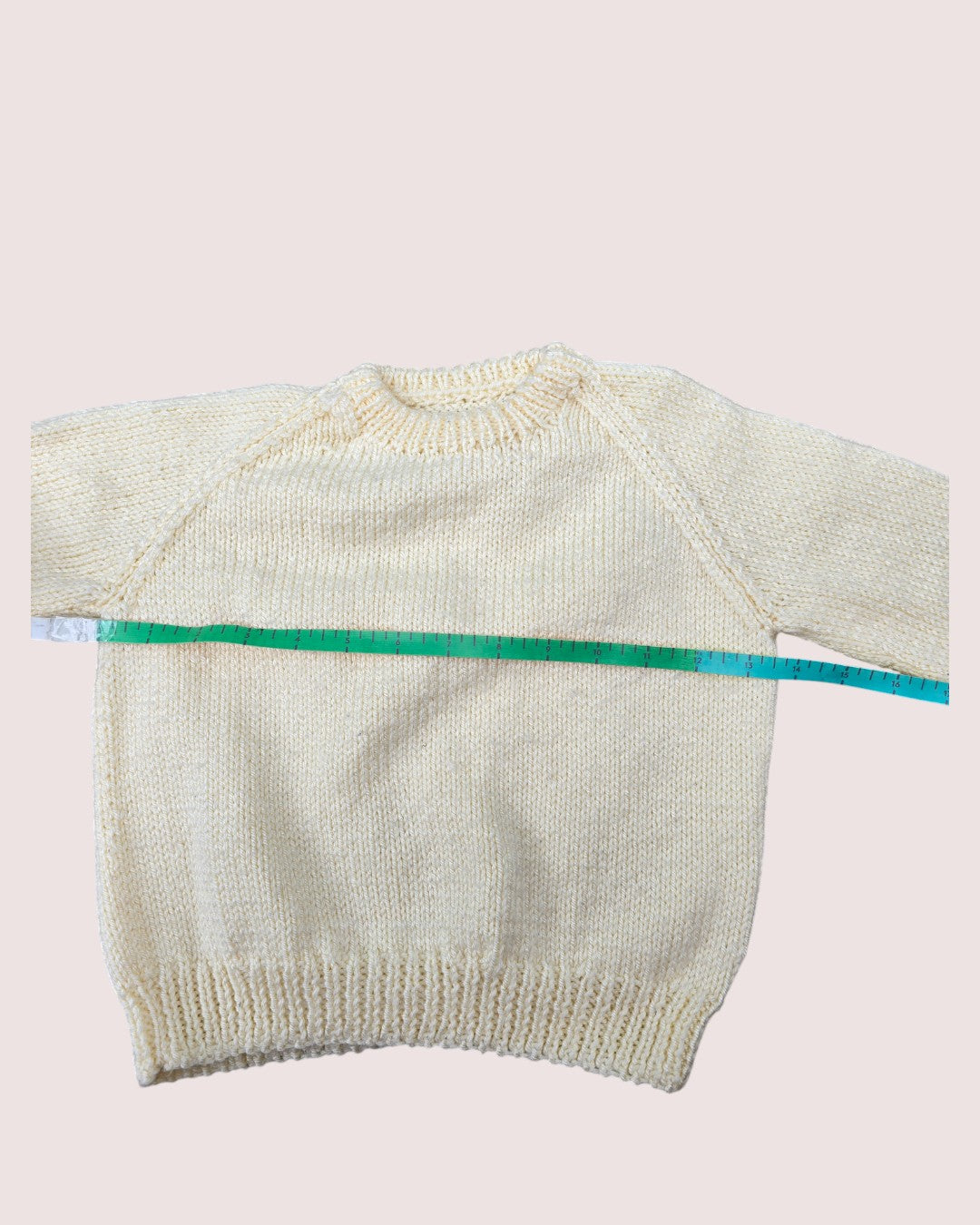 Handknit cream sweater approx 18-24m