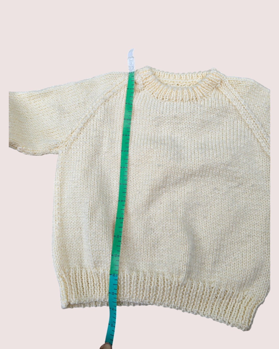 Handknit cream sweater approx 18-24m