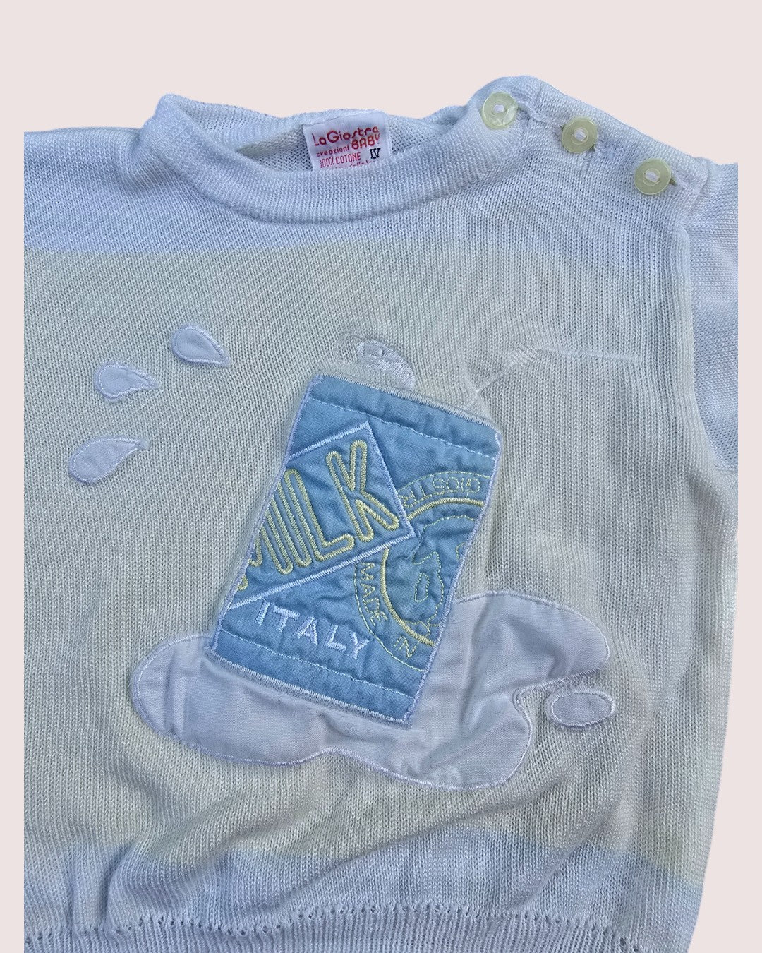 Cotton knit milk tee Made in Italy 3-9m