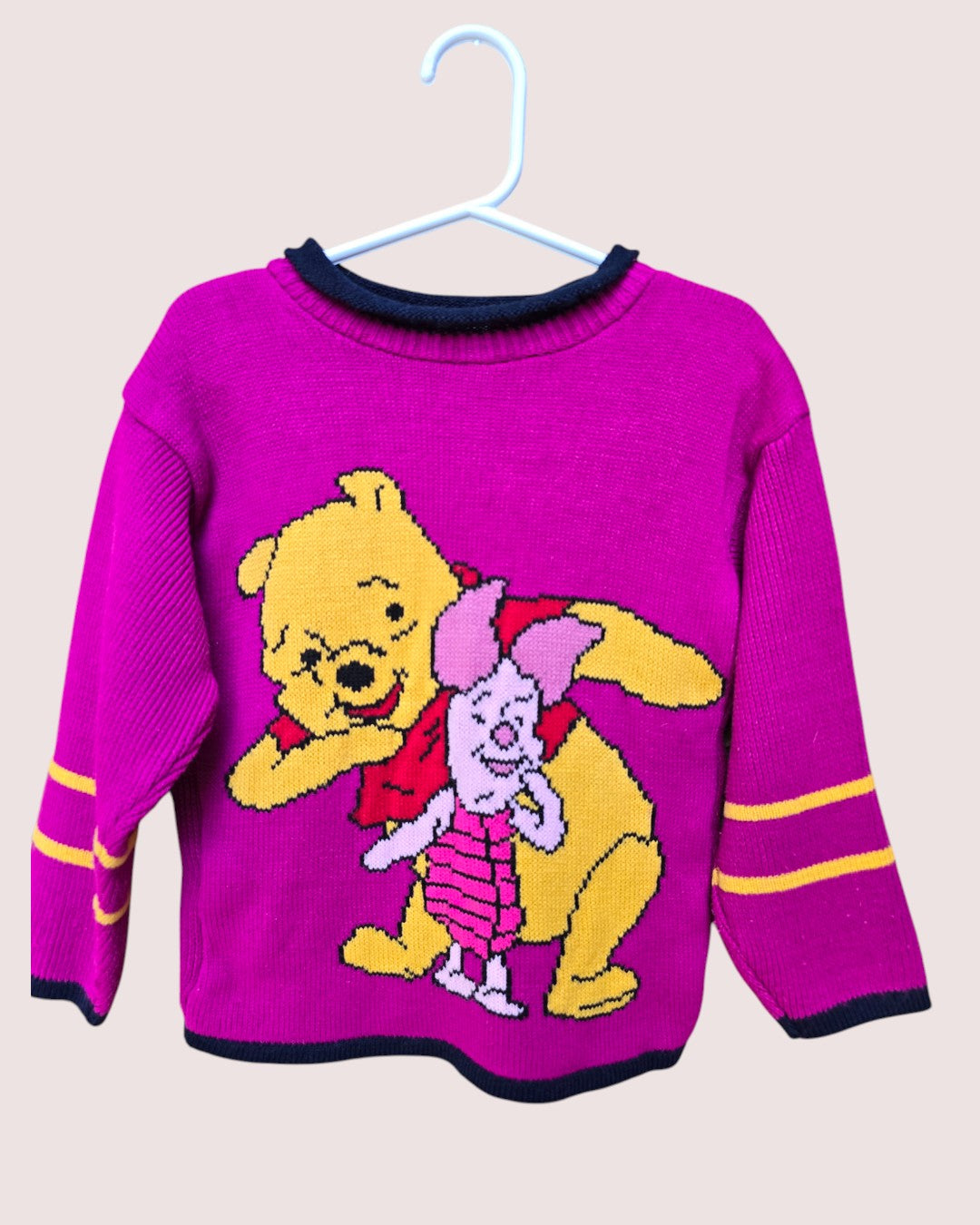 Vintage Pooh and piglet knit sweater with roll collar Tagged 6