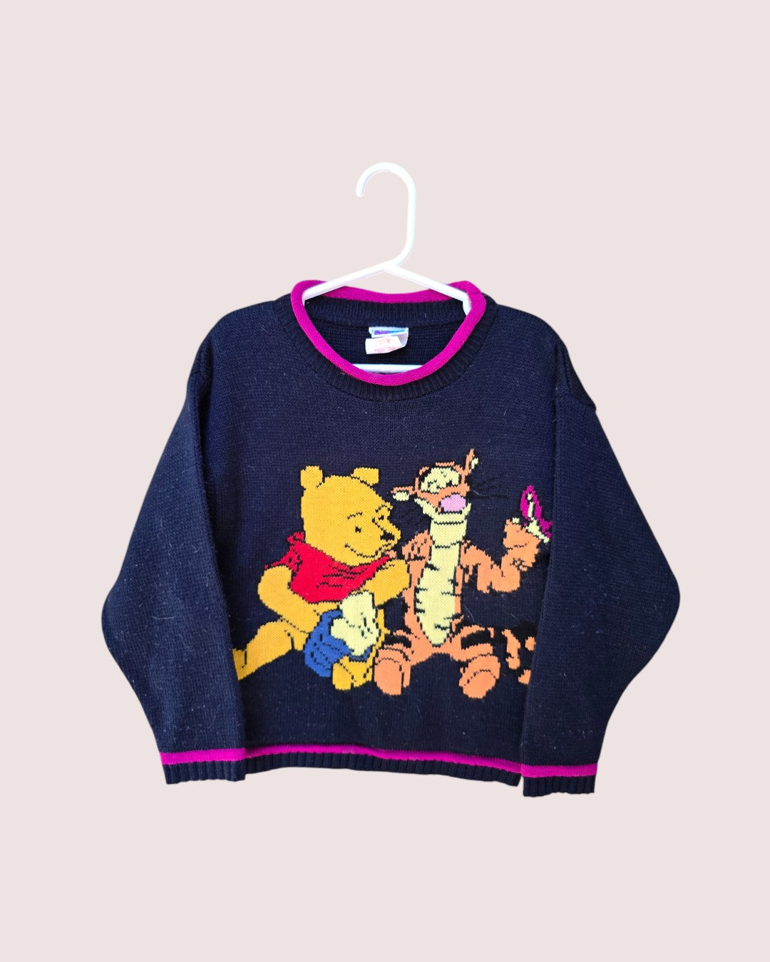 Vintage Disney Pooh and Tigger knit sweater with roll collar Tagged 6Y