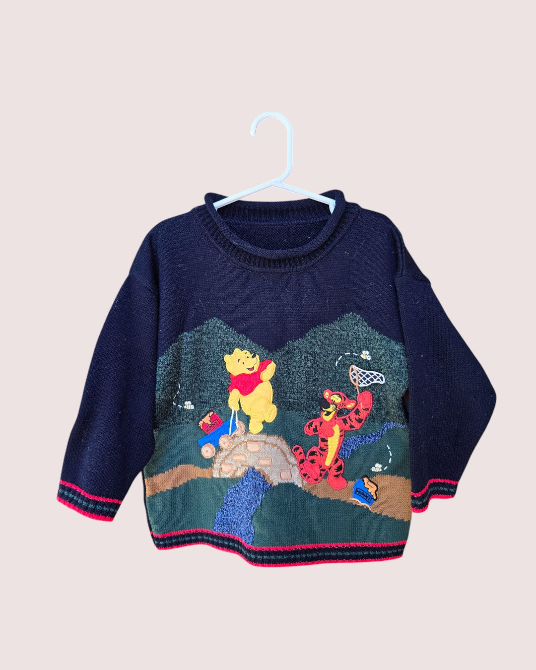 Vintage Disney and Tigger knit sweater with 3D butterfly net 3-6T