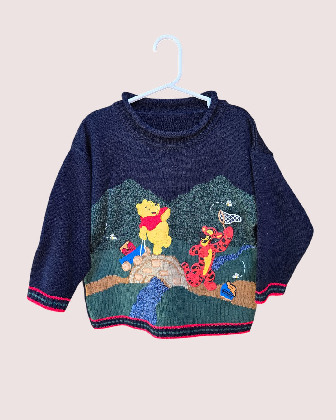Vintage Disney and Tigger knit sweater with 3D butterfly net 3-6T