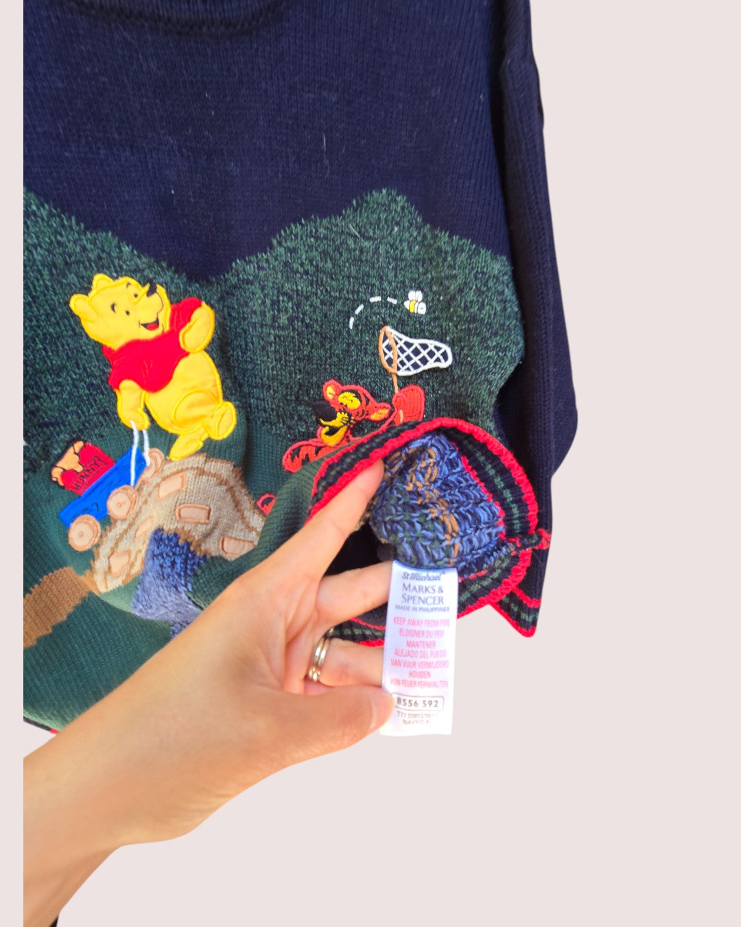 Vintage Disney and Tigger knit sweater with 3D butterfly net 3-6T